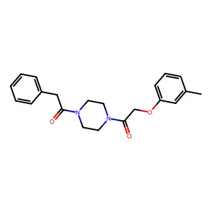 1-[(3-Methylphenoxy)acetyl]-4-(phenylacetyl)piperazine structure