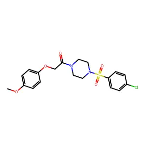1-[4-(4-Chlorophenyl)sulfonylpiperazin-1-yl]-2-(4-methoxyphenoxy)ethanone structure