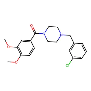 [4-[(3-Chlorophenyl)methyl]piperazin-1-yl]-(3,4-dimethoxyphenyl)methanone structure