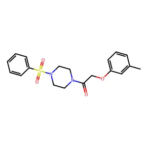 1-[4-(Benzenesulfonyl)piperazin-1-yl]-2-(3-methylphenoxy)ethanone structure