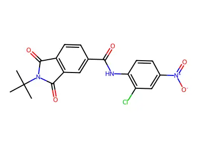 2-tert-butyl-N-(2-chloro-4-nitrophenyl)-1,3-dioxoisoindole-5-carboxamide structure