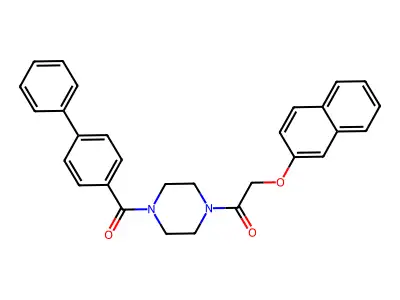 2-Naphthalen-2-yloxy-1-[4-(4-phenylbenzoyl)piperazin-1-yl]ethanone structure