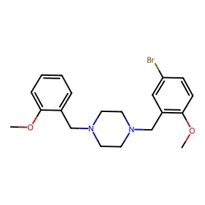 1-[(5-Bromo-2-methoxyphenyl)methyl]-4-[(2-methoxyphenyl)methyl]piperazine structure