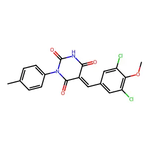 (5E)-5-(3,5-dichloro-4-methoxybenzylidene)-1-(4-methylphenyl)pyrimidine-2,4,6(1H,3H,5H)-trione structure