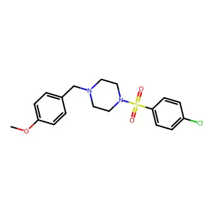 1-(4-Chlorophenyl)sulfonyl-4-[(4-methoxyphenyl)methyl]piperazine structure