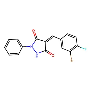 4-(3-Bromo-4-fluorobenzylidene)-1-phenylpyrazolidine-3,5-dione structure