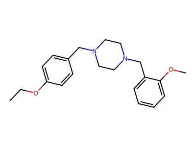 1-(4-Ethoxybenzyl)-4-(2-methoxybenzyl)piperazine structure
