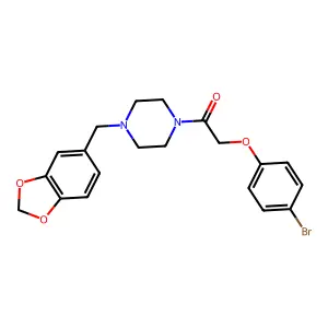 1-[4-(1,3-Benzodioxol-5-ylmethyl)piperazin-1-yl]-2-(4-bromophenoxy)ethanone structure