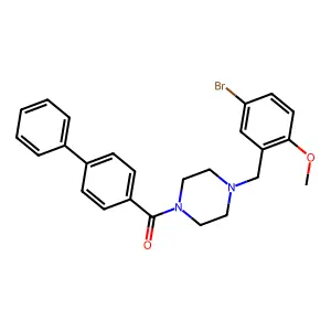 Biphenyl-4-yl[4-(5-bromo-2-methoxybenzyl)piperazin-1-yl]methanone structure