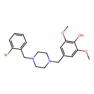4-[[4-[(2-Bromophenyl)methyl]piperazin-1-yl]methyl]-2,6-dimethoxyphenol structure