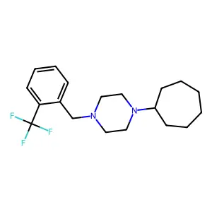 1-Cycloheptyl-4-[[2-(trifluoromethyl)phenyl]methyl]piperazine structure