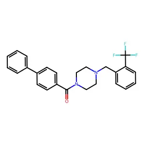 (4-Phenylphenyl)-[4-[[2-(trifluoromethyl)phenyl]methyl]piperazin-1-yl]methanone structure