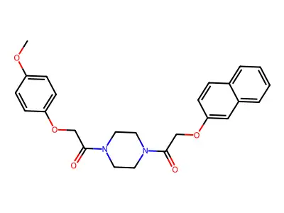 2-(4-Methoxyphenoxy)-1-[4-(2-naphthalen-2-yloxyacetyl)piperazin-1-yl]ethanone structure