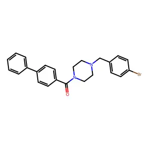 [4-[(4-Bromophenyl)methyl]piperazin-1-yl]-(4-phenylphenyl)methanone structure