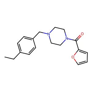 [4-[(4-Ethylphenyl)methyl]piperazin-1-yl]-(furan-2-yl)methanone structure