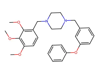1-[(3-Phenoxyphenyl)methyl]-4-[(2,3,4-trimethoxyphenyl)methyl]piperazine structure