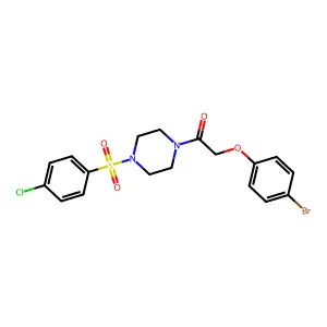 2-(4-Bromophenoxy)-1-[4-(4-chlorophenyl)sulfonylpiperazin-1-yl]ethanone structure