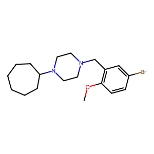 1-[(5-Bromo-2-methoxyphenyl)methyl]-4-cycloheptylpiperazine structure