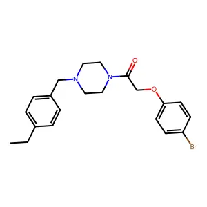 2-(4-Bromophenoxy)-1-[4-[(4-ethylphenyl)methyl]piperazin-1-yl]ethanone structure
