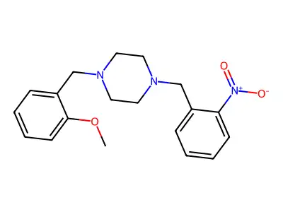 1-[(2-Methoxyphenyl)methyl]-4-[(2-nitrophenyl)methyl]piperazine structure