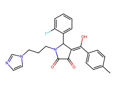 5-(2-Fluorophenyl)-1,5-dihydro-3-hydroxy-1-[3-(1H-imidazol-1-yl)propyl]-4-(4-methylbenzoyl)-2H-pyrrol-2-one structure