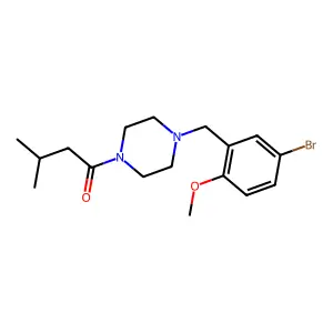 1-[4-(5-Bromo-2-methoxybenzyl)piperazin-1-yl]-3-methylbutan-1-one structure