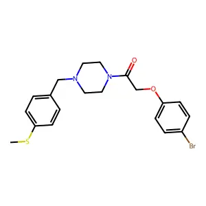 2-(4-Bromophenoxy)-1-[4-[(4-methylsulfanylphenyl)methyl]piperazin-1-yl]ethanone structure