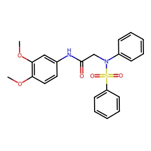 2-[N-(benzenesulfonyl)anilino]-N-(3,4-dimethoxyphenyl)acetamide structure