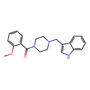 3-{[4-(2-methoxybenzoyl)-1-piperazinyl]methyl}-1H-indole structure