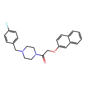 1-[4-[(4-Fluorophenyl)methyl]piperazin-1-yl]-2-naphthalen-2-yloxyethanone structure