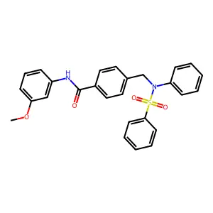 4-[[N-(benzenesulfonyl)anilino]methyl]-N-(3-methoxyphenyl)benzamide structure