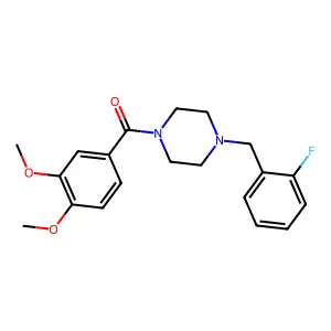 (3,4-Dimethoxyphenyl)-[4-[(2-fluorophenyl)methyl]piperazin-1-yl]methanone structure