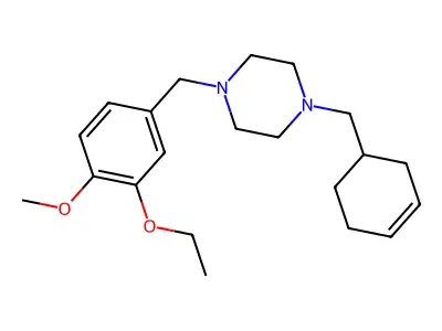 1-(Cyclohex-3-en-1-ylmethyl)-4-[(3-ethoxy-4-methoxyphenyl)methyl]piperazine structure