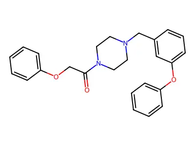 2-Phenoxy-1-[4-[(3-phenoxyphenyl)methyl]piperazin-1-yl]ethanone structure