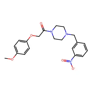 2-(4-Methoxyphenoxy)-1-[4-[(3-nitrophenyl)methyl]piperazin-1-yl]ethanone structure