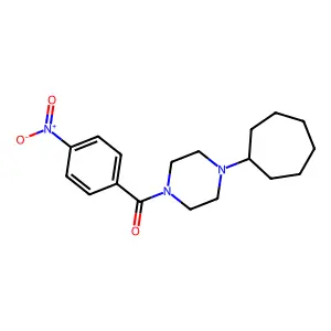 (4-Cycloheptylpiperazin-1-yl)(4-nitrophenyl)methanone structure