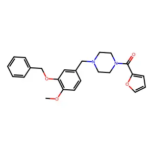 Furan-2-yl-[4-[(4-methoxy-3-phenylmethoxyphenyl)methyl]piperazin-1-yl]methanone structure