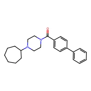 (4-Cycloheptylpiperazin-1-yl)-(4-phenylphenyl)methanone structure