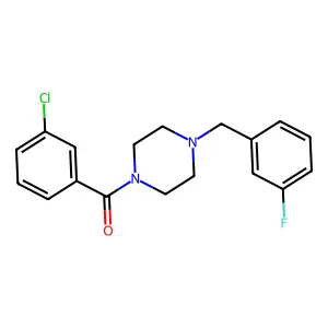 (3-Chlorophenyl)-[4-[(3-fluorophenyl)methyl]piperazin-1-yl]methanone structure
