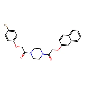 2-(4-Bromophenoxy)-1-[4-(2-naphthalen-2-yloxyacetyl)piperazin-1-yl]ethanone structure