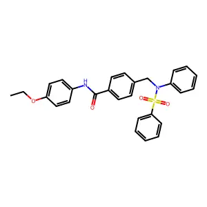 4-[[N-(benzenesulfonyl)anilino]methyl]-N-(4-ethoxyphenyl)benzamide structure
