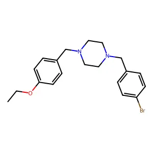 1-[(4-Bromophenyl)methyl]-4-[(4-ethoxyphenyl)methyl]piperazine structure