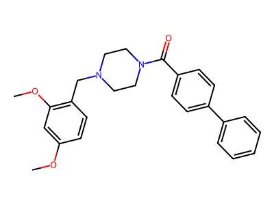 Biphenyl-4-yl[4-(2,4-dimethoxybenzyl)piperazin-1-yl]methanone structure