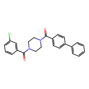 Biphenyl-4-yl{4-[(3-chlorophenyl)carbonyl]piperazin-1-yl}methanone structure