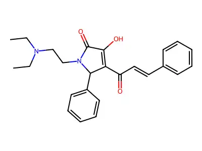 4-cinnamoyl-1-(2-(diethylamino)ethyl)-3-hydroxy-5-phenyl-1H-pyrrol-2(5H)-one structure