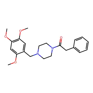 2-Phenyl-1-[4-[(2,4,5-trimethoxyphenyl)methyl]piperazin-1-yl]ethanone structure