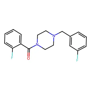 (2-Fluorophenyl)-[4-[(3-fluorophenyl)methyl]piperazin-1-yl]methanone structure