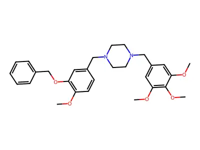 1-[3-(Benzyloxy)-4-methoxybenzyl]-4-(3,4,5-trimethoxybenzyl)piperazine structure