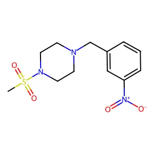 1-(Methylsulfonyl)-4-(3-nitrobenzyl)piperazine structure