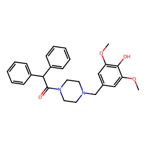 1-[4-[(4-Hydroxy-3,5-dimethoxyphenyl)methyl]piperazin-1-yl]-2,2-diphenylethanone structure